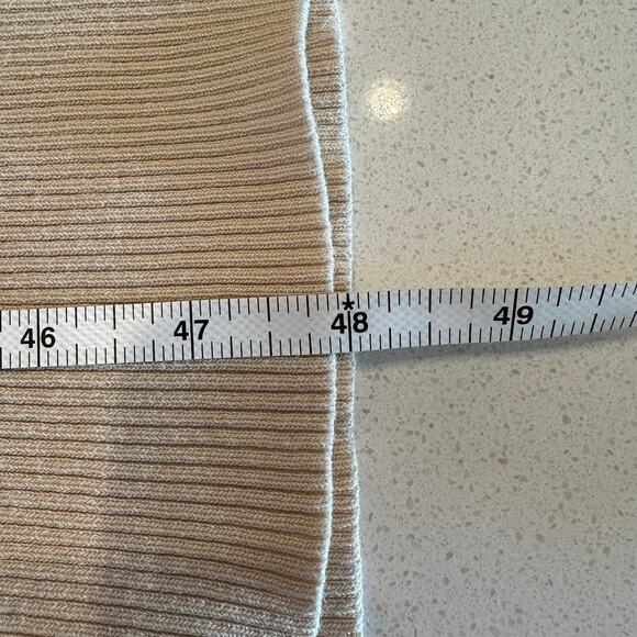 ASOS Design Women's Knitted Collared V Neck Ribbed Maxi Dress Cream - 2 Tall - Picture 10 of 10